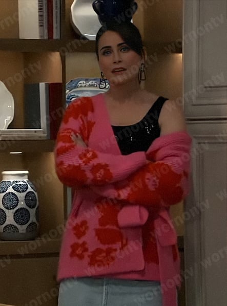 Lois's pink and red floral cardigan on General Hospital