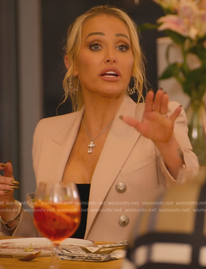 Mary's pink double breasted blazer on Selling Sunset