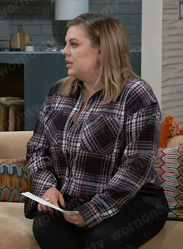 Maxie's black plaid cropped shirt on General Hospital