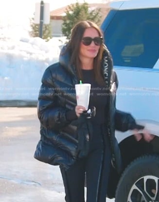 Meredith's black hooded puffer jacket on The Real Housewives of Salt Lake City