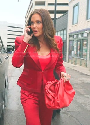Meredith's red paneled blazer on The Real Housewives of Salt Lake City
