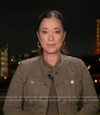 Mireya Villarreal's green jacket on Good Morning America