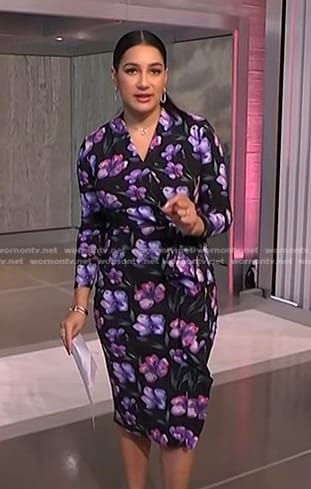 Morgan's black and purple floral dress on NBC News Daily