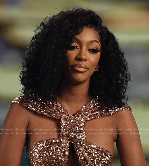 Porsha's confessional dress on The Real Housewives Ultimate Girls Trip