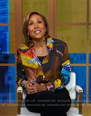 Robin's floral print blouse on Good Morning America
