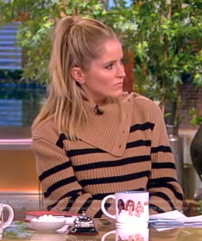 Sara's brown striped turtleneck sweater on The View