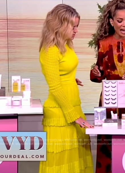 Sara's yellow pointelle dress on The View