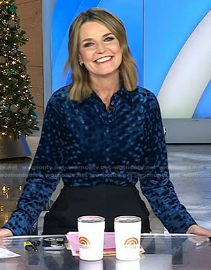 Savannah's blue velvet shirt on Today