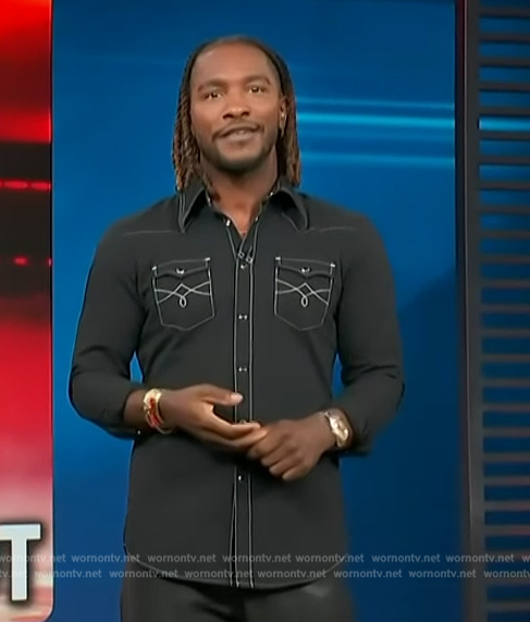 Scott's denim western shirt on Access Hollywood