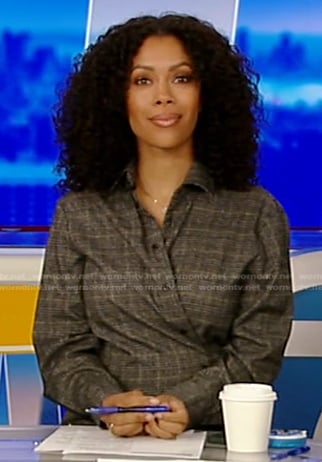Shirleen's grey plaid shirtdress on Good Morning America