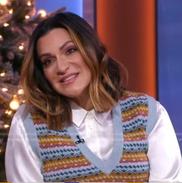 Shoshana Bean's fair isle sweater vest on Good Morning America