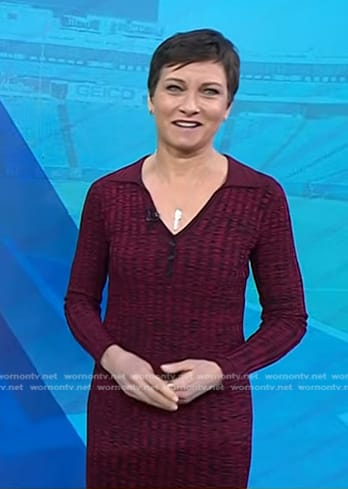 Stephanie's red space dye knit dress on Today