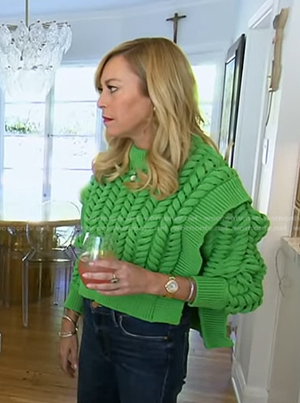 Sutton's green chunky knit sweater on The Real Housewives of Beverly Hills