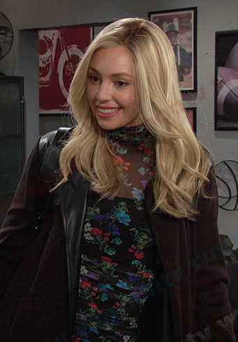 Theresa's black floral mesh dress on Days of our Lives
