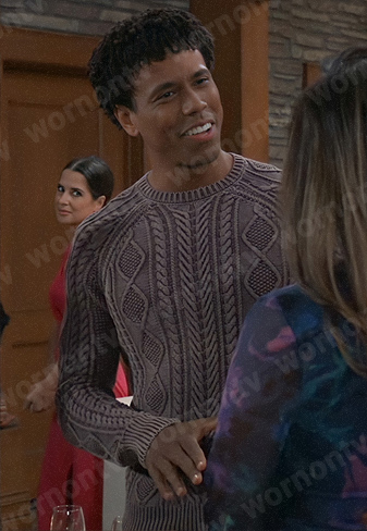 TJ's cable knit sweater on General Hospital