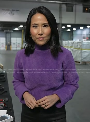 Vicky's purple turtleneck fuzzy sweater on Today