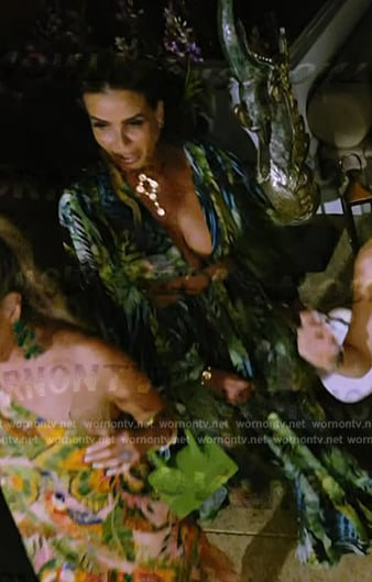 Alexia's tropical leaf print dress on The Real Housewives Ultimate Girls Trip
