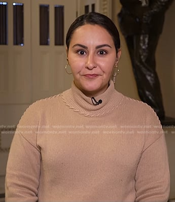 Ali Vitali's beige turtleneck sweater on NBC News Daily