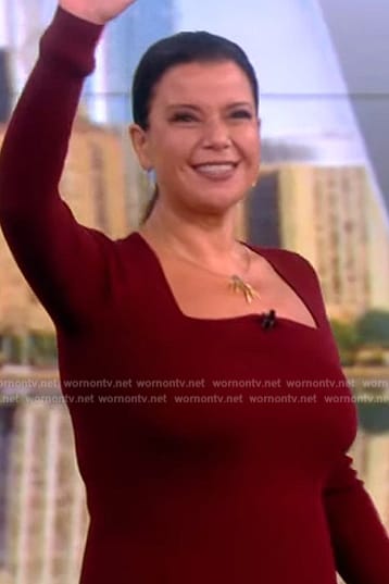 Ana's burgundy dress on The View
