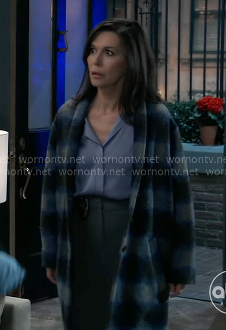 Anna's blue plaid coat on General Hospital