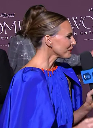 Keltie's blue drape sleeve mini dress on E! News