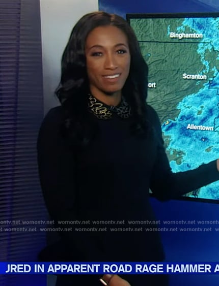 Brittany's black embellished collar dress on Good Morning America