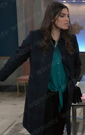 Brook Lynn's dark plaid coat on General Hospital