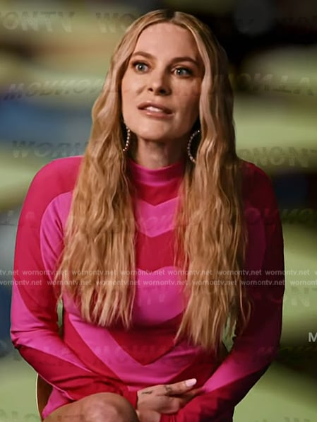Leah's pink heart confessional top and skirt on The Real Housewives Ultimate Girls Trip