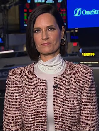 Contessa Brewer's red tweed jacket on NBC News Daily