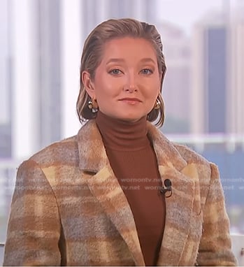 Dasha Burns's beige plaid wool blazer on NBC News Daily