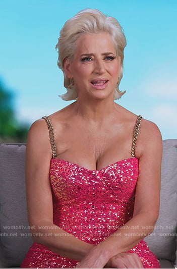 Dorinda's pink confessional mini dress on The Real Housewives Ultimate Girls Trip