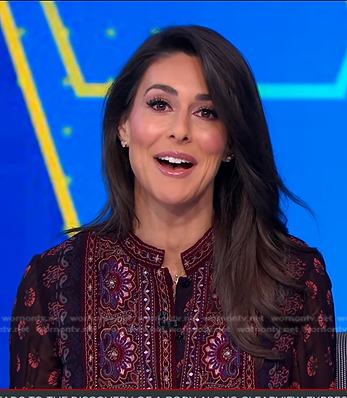 Erielle's black floral embroidered dress on Good Morning America