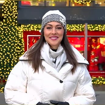 Erielle's white puffer coat on Good Morning America