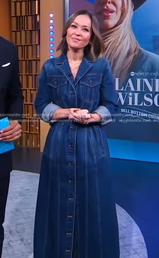Eva's denim belted shirtdress on Good Morning America