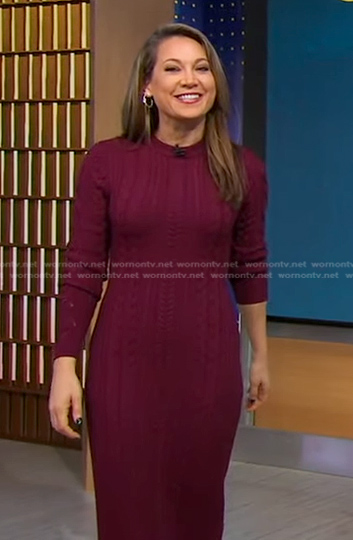 Ginger's plum cable knit dress on Good Morning America