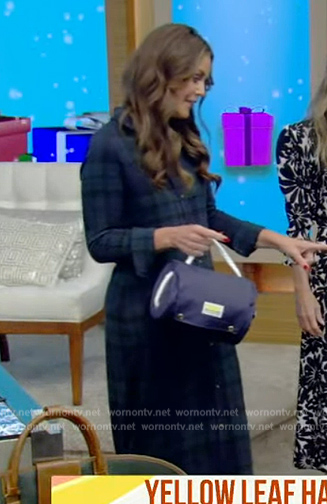 Monica Mangin's plaid shirtdress on Live with Kelly and Mark