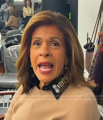 Hoda's black embellished collar on Today
