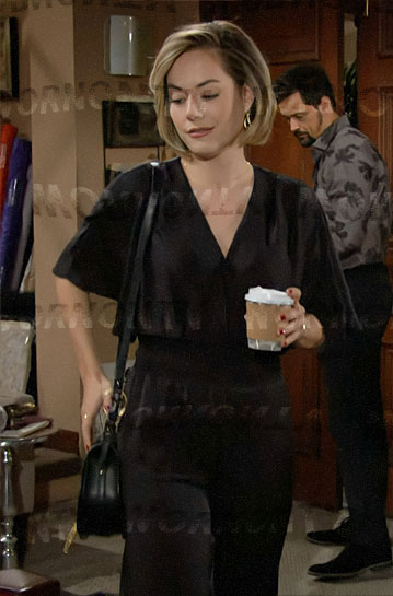 Hope's black jumpsuit on The Bold and the Beautiful