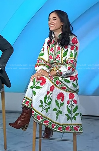 Jacqui Gifford's white floral print dress on Today