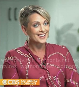 Jamie Yuccas' chain print blouse on CBS Mornings