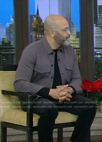 Jeffrey Wright's gray button down jacket on Live with Kelly and Mark