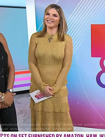 Jenna's gold metallic fringe dress on Today