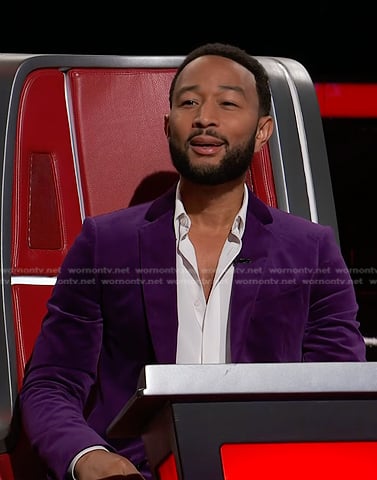 John Legend's purple velvet suit on The Voice