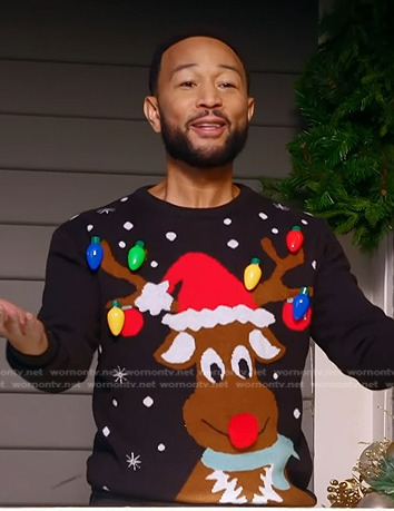 John Legend's ugly christmas sweater on The Voice