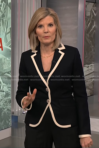 Kate's black tipped blazer on NBC News Daily