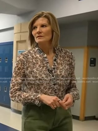 Kate Snow's floral print sheer blouse on Today