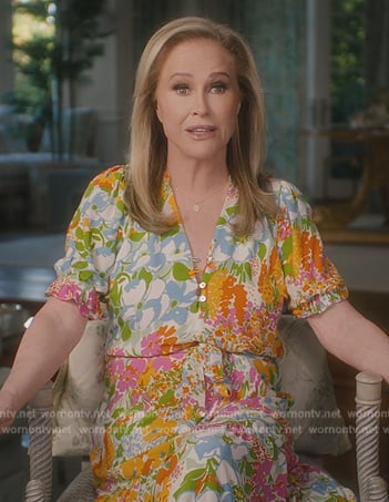 Kathy's floral print confessional dress on Paris in Love