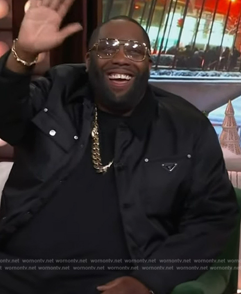 Killer Mike's black jacket on The Kelly Clarkson Show