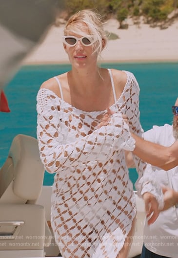 Kristen's white lace coverup on The Real Housewives Ultimate Girls Trip