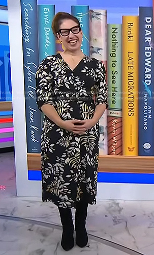 Lauren Grodstein's black floral dress on Today